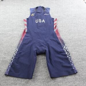 Roka Suit Men Medium Large Triathlon USA Aero Tri Suit Sleeveless Blue Sports